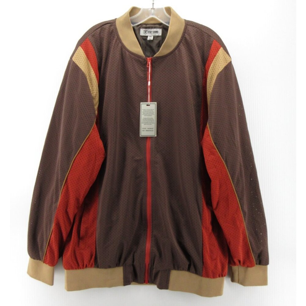 Stacy Adams Jacket XXL Track Coat Mesh Warm Up Blade Collar Active NEW